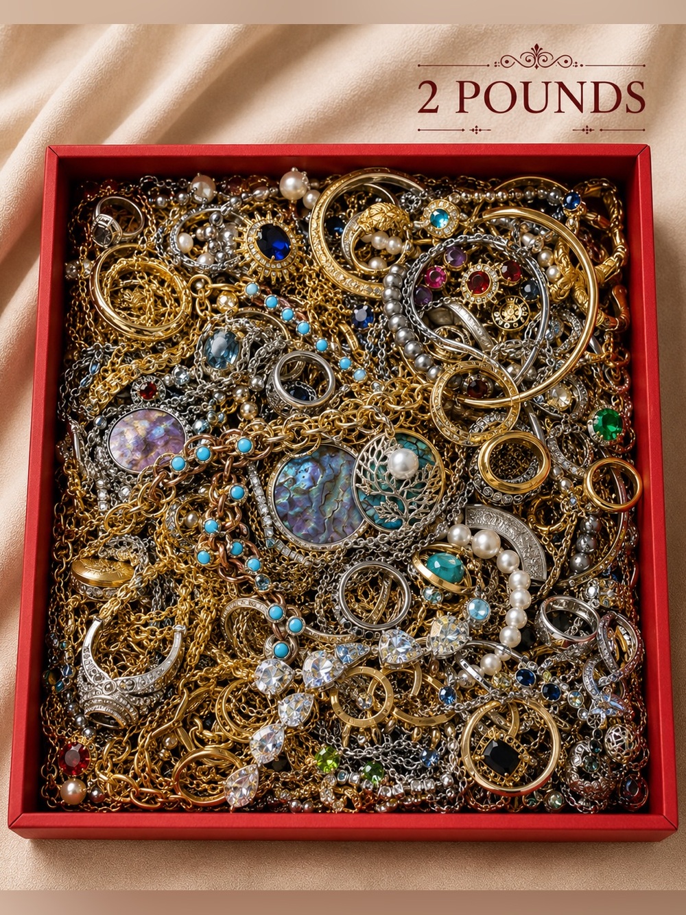 ✨ Half Pound Estate Jewelry Treasure Box | 8 oz Mixed Wearable Jewelry Lot